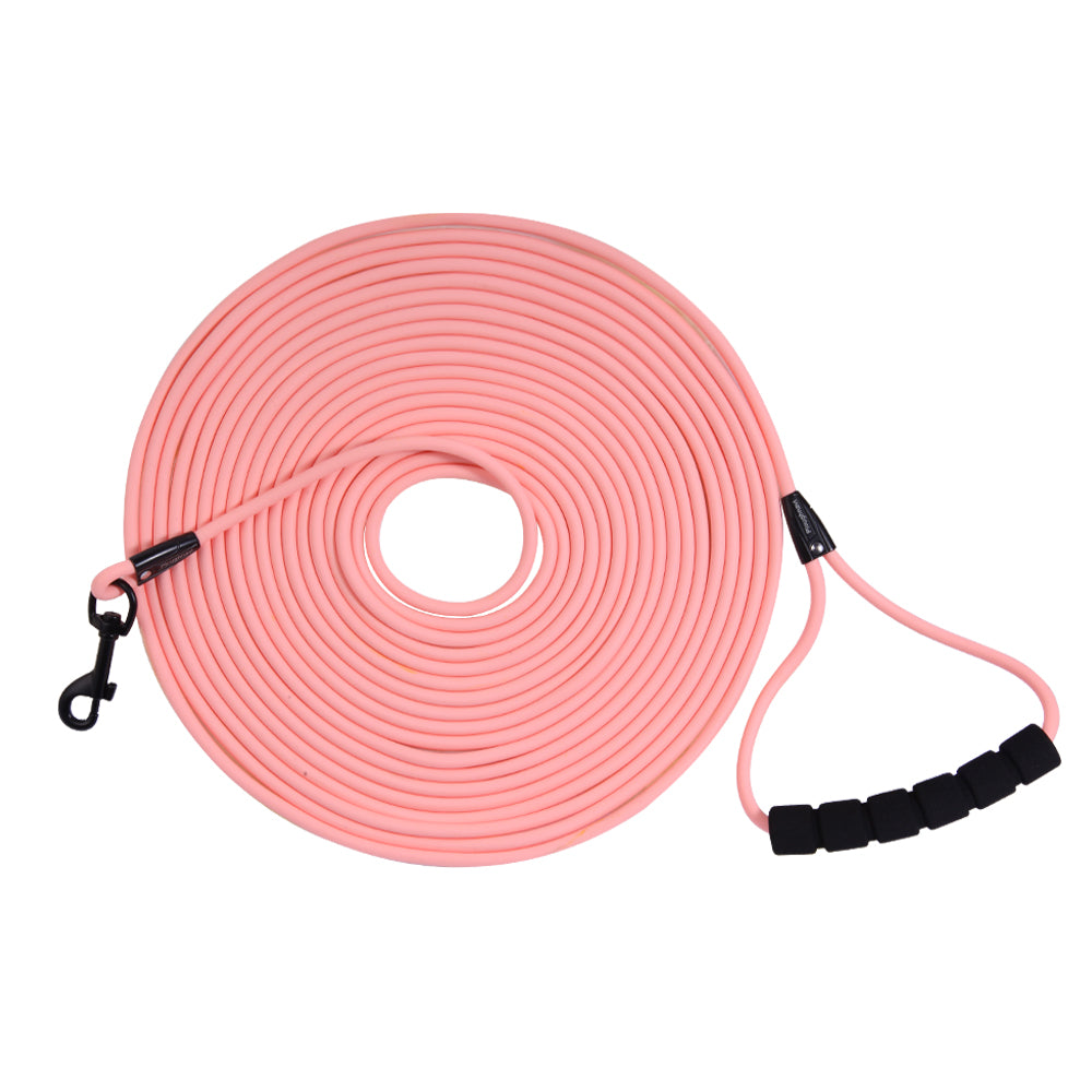Long Dog Training Leash 6mm Width Round Nylon Dog Lead Waterproof and Durable