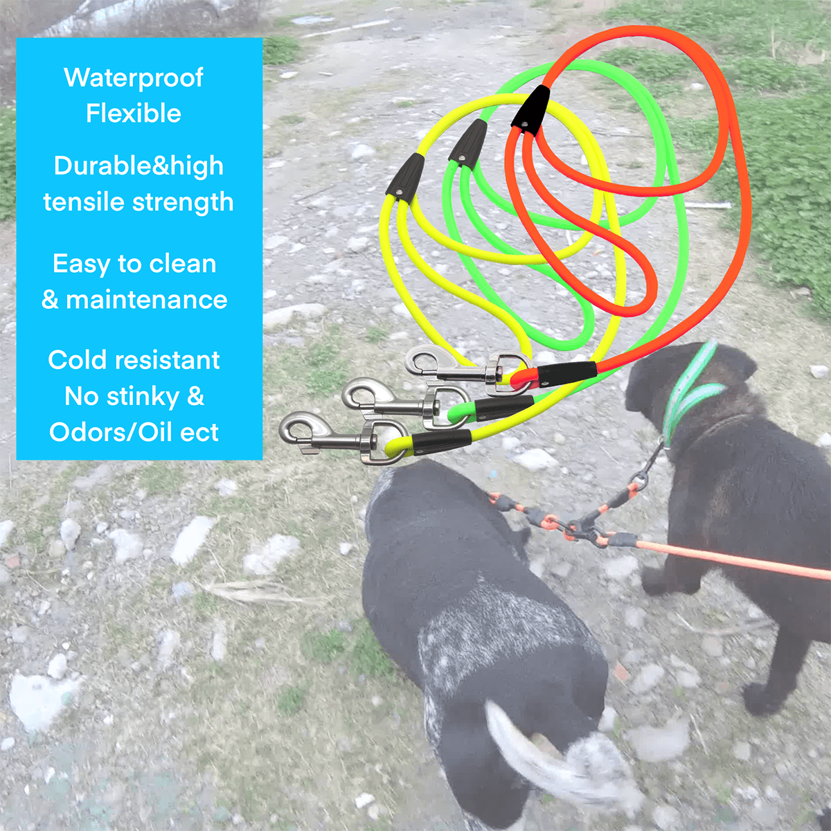 Rope Dog Lead with 360° Swivel Hook - Sturdy & Designed for Medium to Large Breeds
