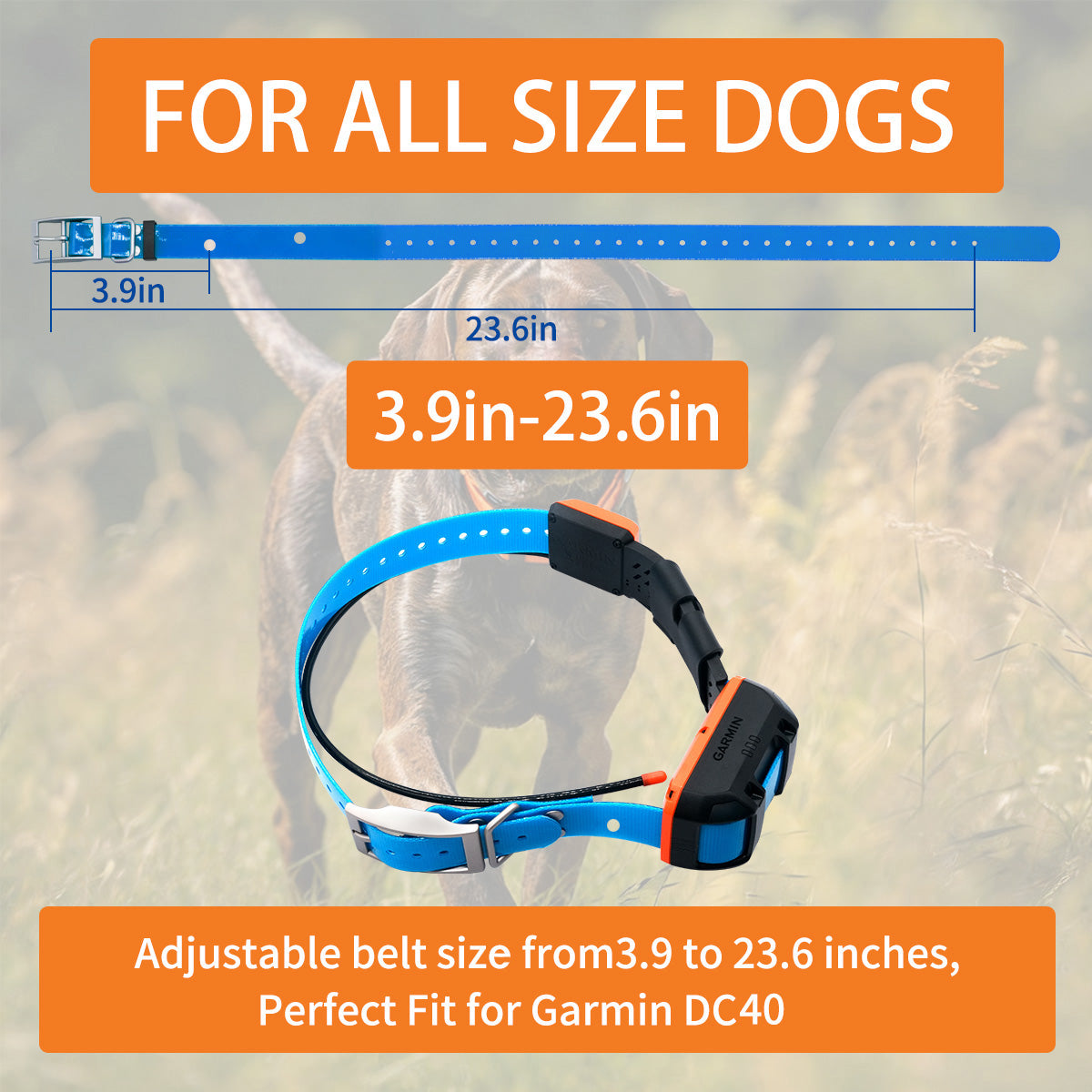2Pcs Garmin DC40 Collar Strap Replacement Nylon Belt