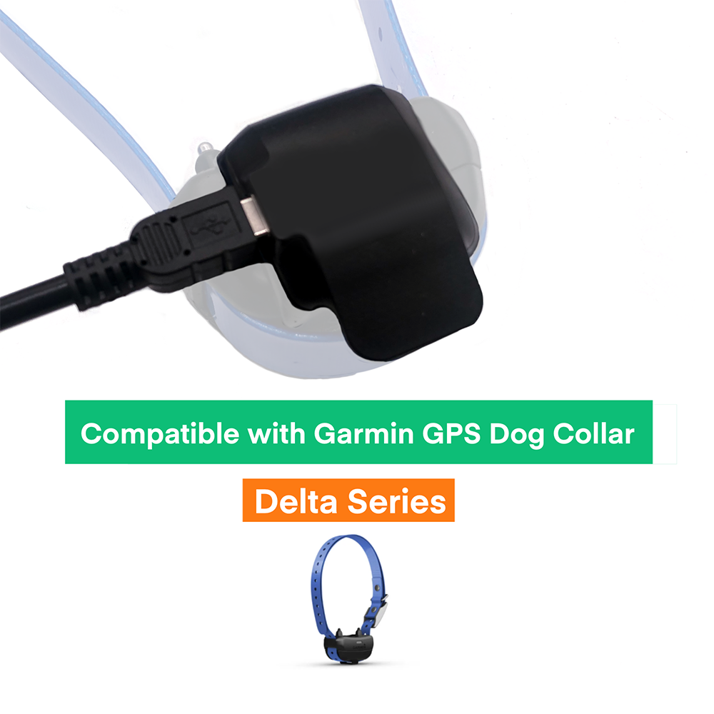Kit de carga para collar de adiestramiento canino Garmin Delta Series, cable USB de carga, clip y adaptador de enchufe, versión EE. UU./UE
