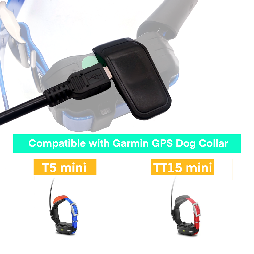 Kit de cargador para collar de adiestramiento canino con GPS Garmin T5 Mini, TT15 Mini, cable de carga USB/clip/adaptador de enchufe, versión para EE. UU./UE 