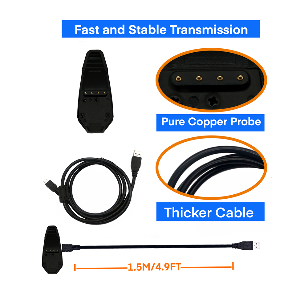 Kit de cargador para collar de adiestramiento canino con GPS Garmin DC50, cable de carga USB/clip/adaptador de enchufe, versión para EE. UU./UE