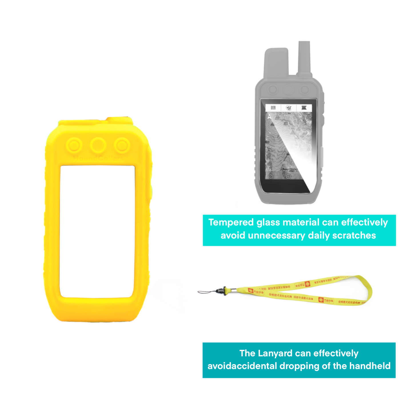 Étui de protection en gel de silicone pour Garmin Alpha 200, Alpha 200i Film de protection robuste et flexible