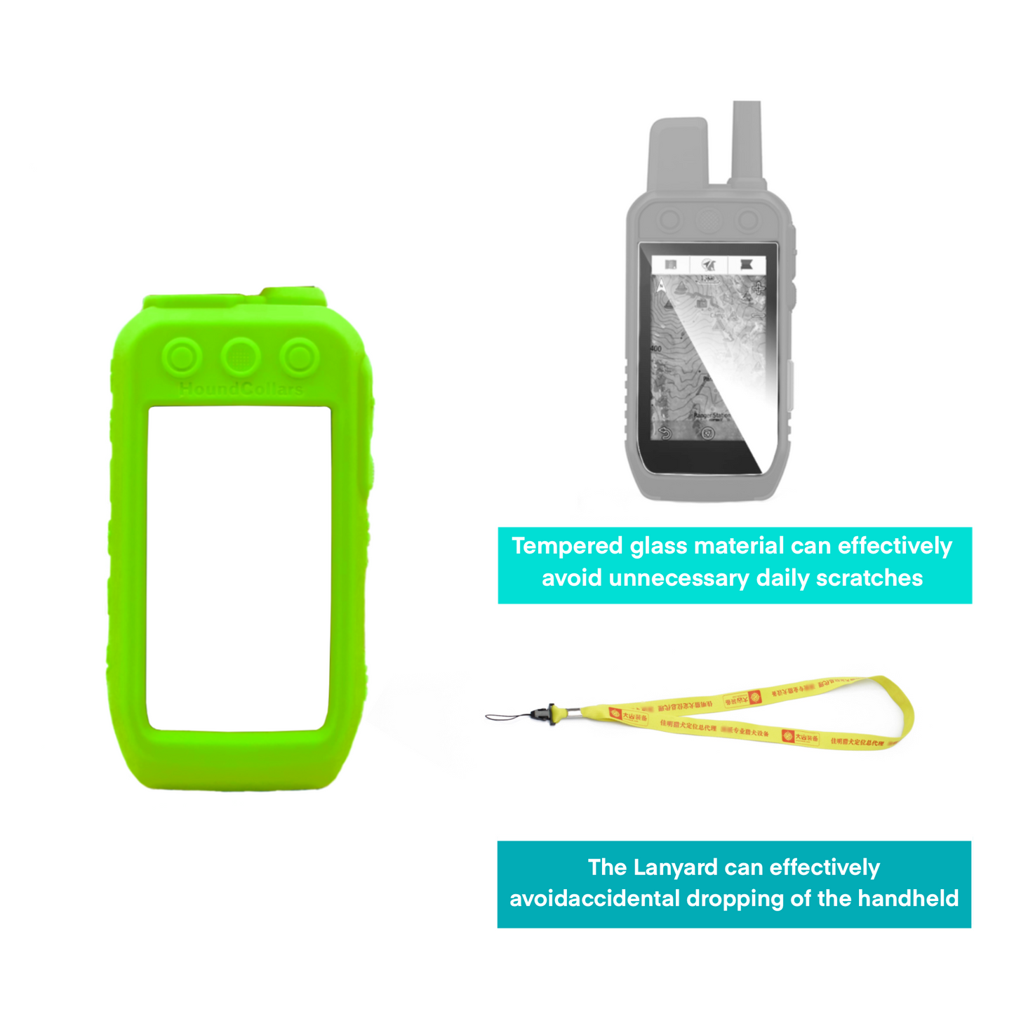 Étui de protection en gel de silicone pour Garmin Alpha 200, Alpha 200i Film de protection robuste et flexible
