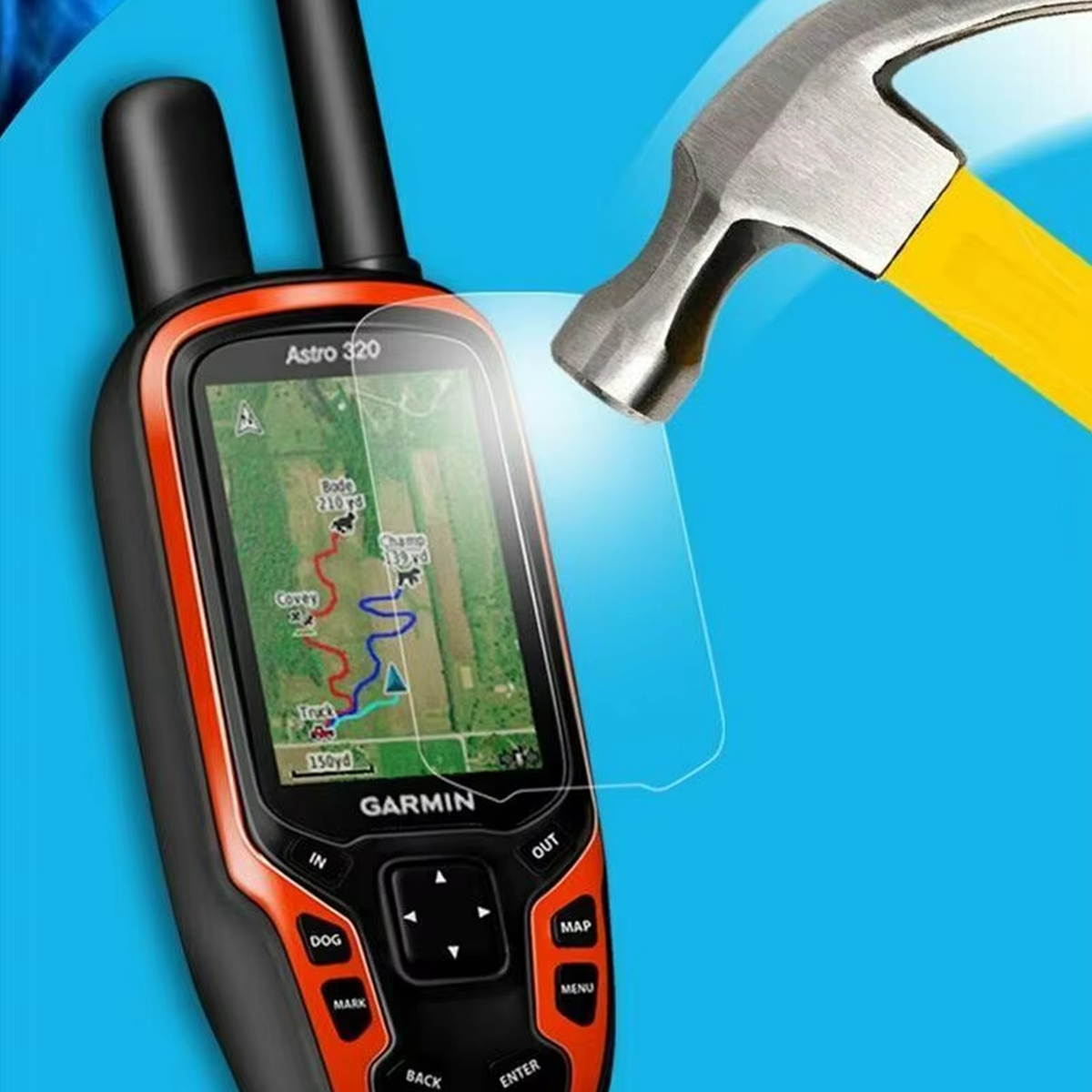 Garmin Astro 320/430 A50 Protective Silicone Gel Case Screen Protector Film Heavy Duty Flexible Cover