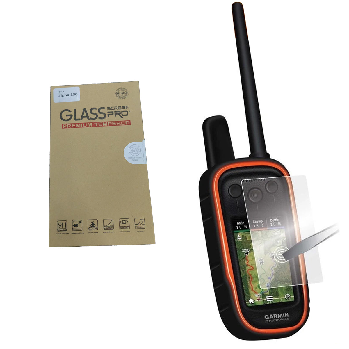 Premium Tempered Glass Screen Protector for Garmin Alpha 100