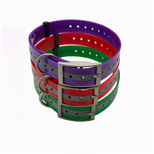 1" Reflective Collar Straps for Garmin DC50 TT10 TT15 T5 T20 TT25 GPS Collars