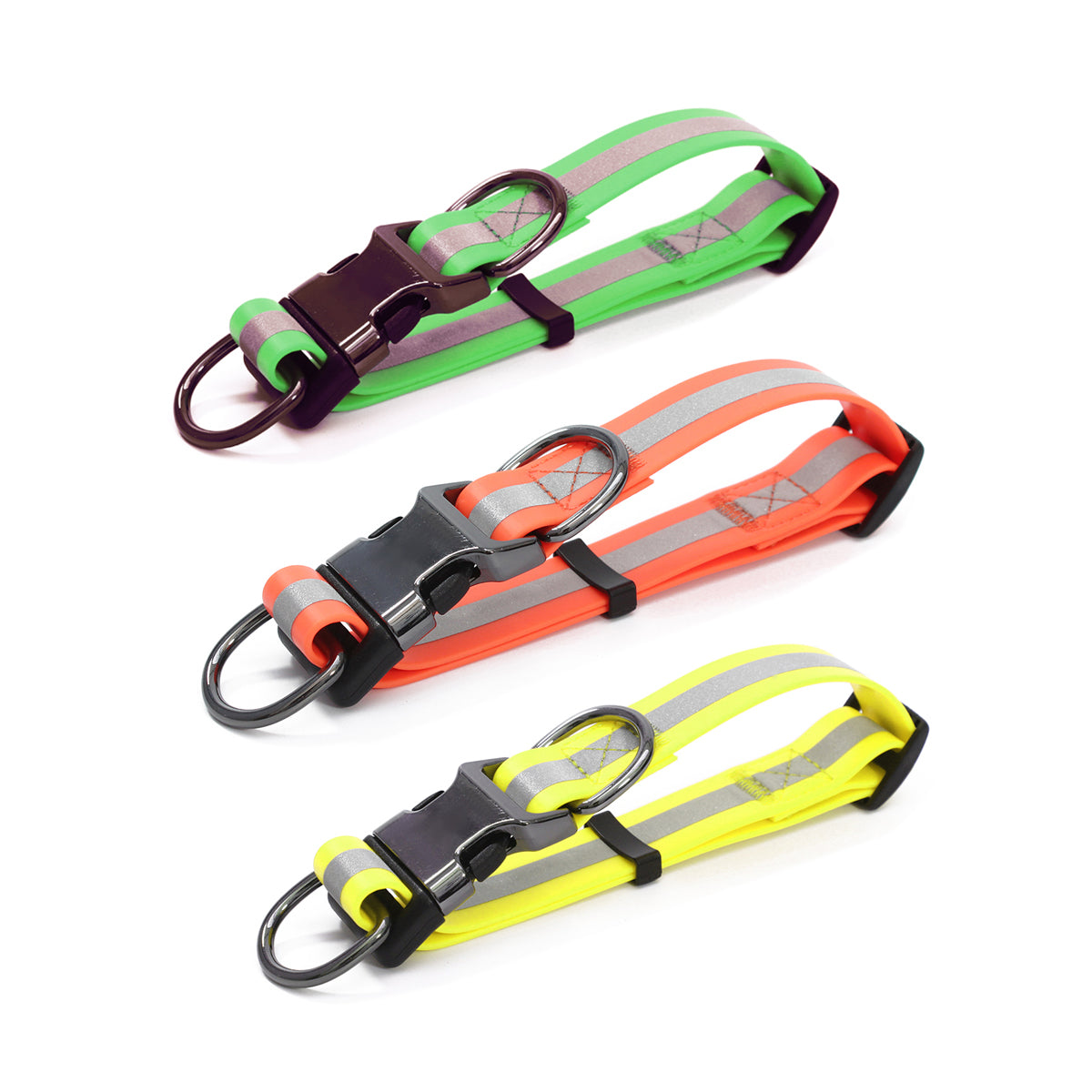 Cinturón reflectante resistente para collar de perro con anillo en D fuerte y duradero y hebilla de liberación rápida para perros pequeños y grandes